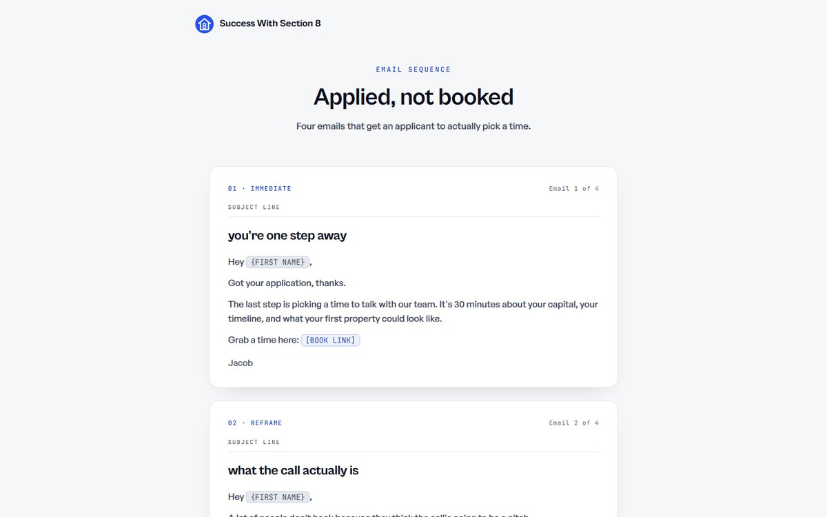 Applied, not booked preview